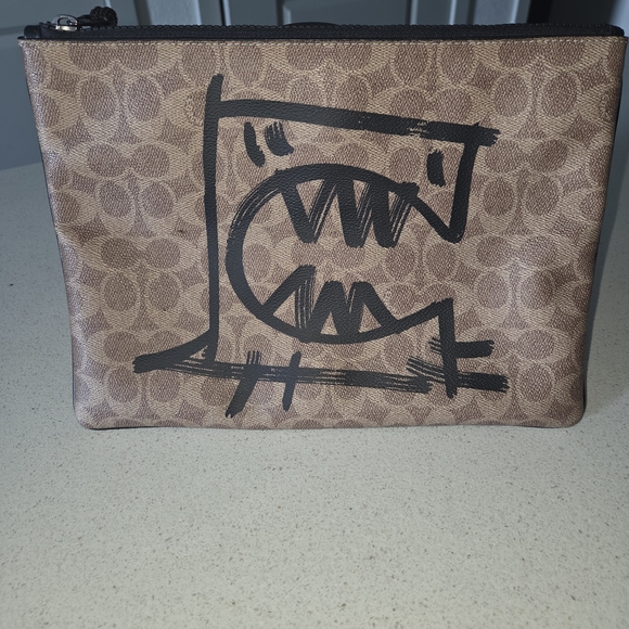 Coach Brown Graphic Print Tablet Case - Picture 1 of 4